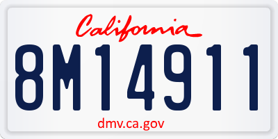 CA license plate 8M14911