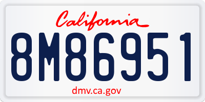 CA license plate 8M86951