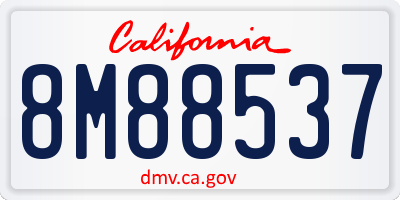 CA license plate 8M88537