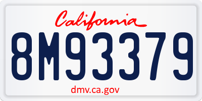 CA license plate 8M93379