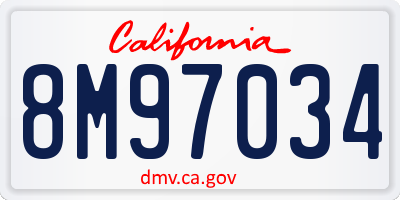 CA license plate 8M97034