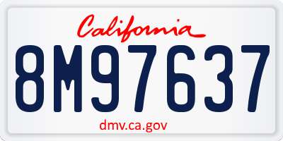 CA license plate 8M97637