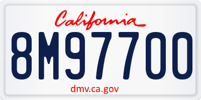 CA license plate 8M97700