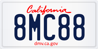 CA license plate 8MC88