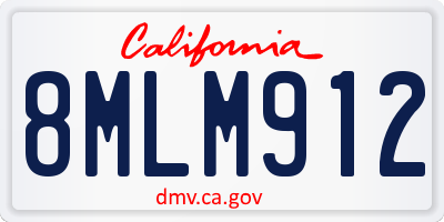 CA license plate 8MLM912