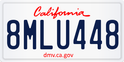 CA license plate 8MLU448