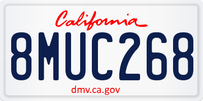 CA license plate 8MUC268