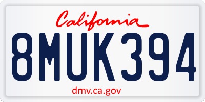 CA license plate 8MUK394