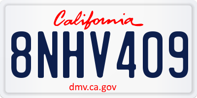 CA license plate 8NHV409