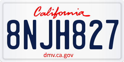 CA license plate 8NJH827