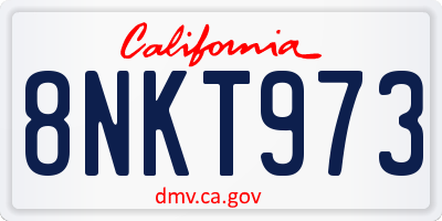 CA license plate 8NKT973