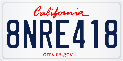 CA license plate 8NRE418