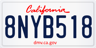 CA license plate 8NYB518