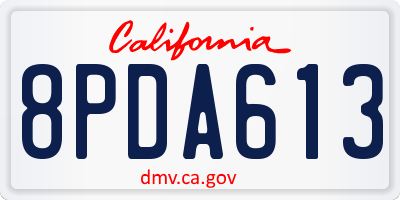 CA license plate 8PDA613