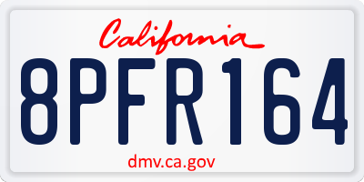 CA license plate 8PFR164