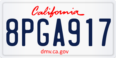 CA license plate 8PGA917