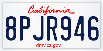 CA license plate 8PJR946