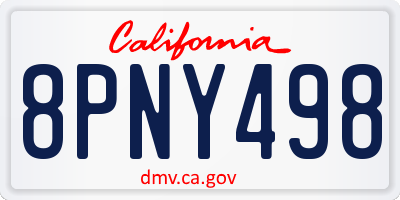CA license plate 8PNY498