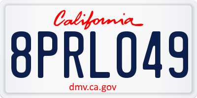 CA license plate 8PRL049