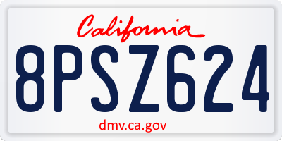 CA license plate 8PSZ624