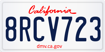 CA license plate 8RCV723