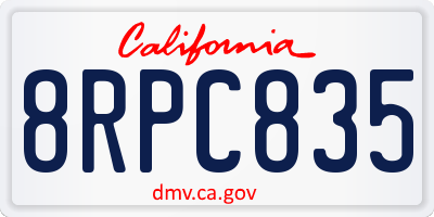 CA license plate 8RPC835