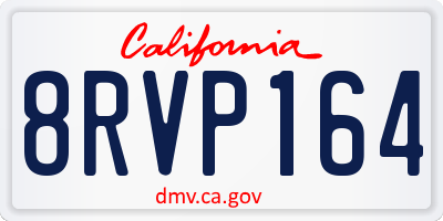 CA license plate 8RVP164