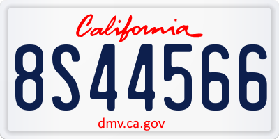 CA license plate 8S44566