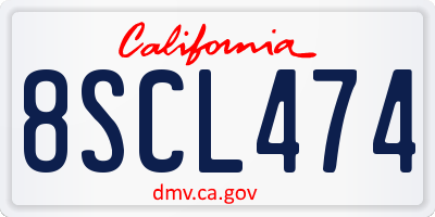 CA license plate 8SCL474