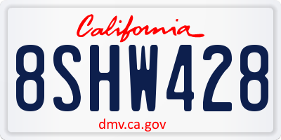 CA license plate 8SHW428