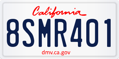 CA license plate 8SMR401