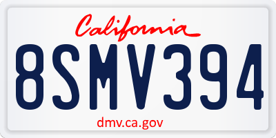 CA license plate 8SMV394