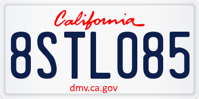 CA license plate 8STL085