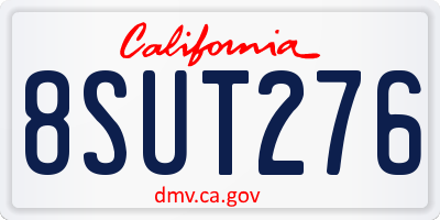 CA license plate 8SUT276