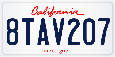 CA license plate 8TAV207