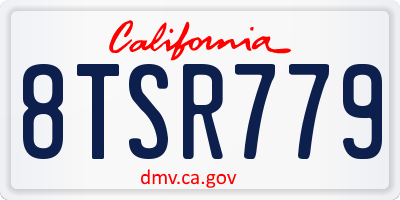 CA license plate 8TSR779