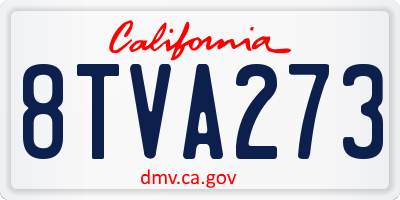 CA license plate 8TVA273