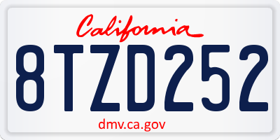 CA license plate 8TZD252