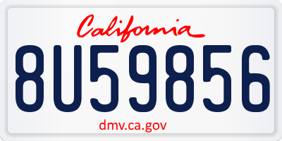 CA license plate 8U59856