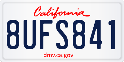 CA license plate 8UFS841