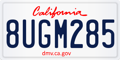 CA license plate 8UGM285