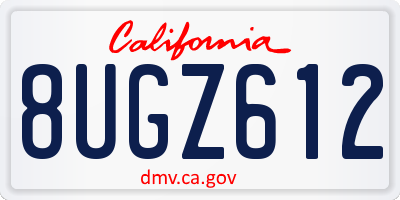 CA license plate 8UGZ612