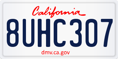 CA license plate 8UHC307
