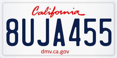 CA license plate 8UJA455