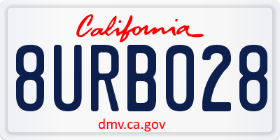 CA license plate 8URB028