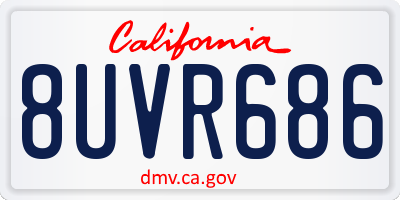 CA license plate 8UVR686