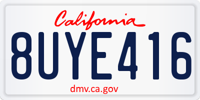 CA license plate 8UYE416