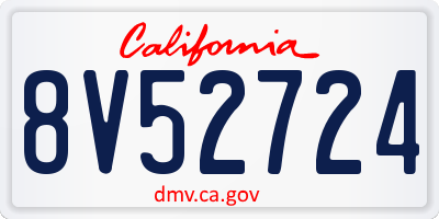 CA license plate 8V52724