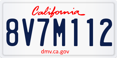 CA license plate 8V7M112