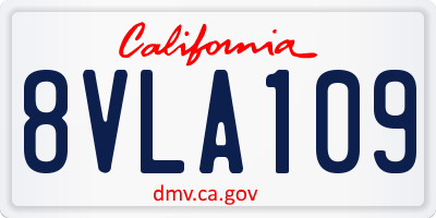 CA license plate 8VLA109